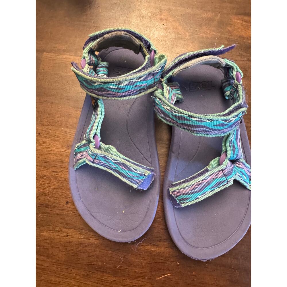 Teva kids' hurricane XLT sandals blue and purple size 12